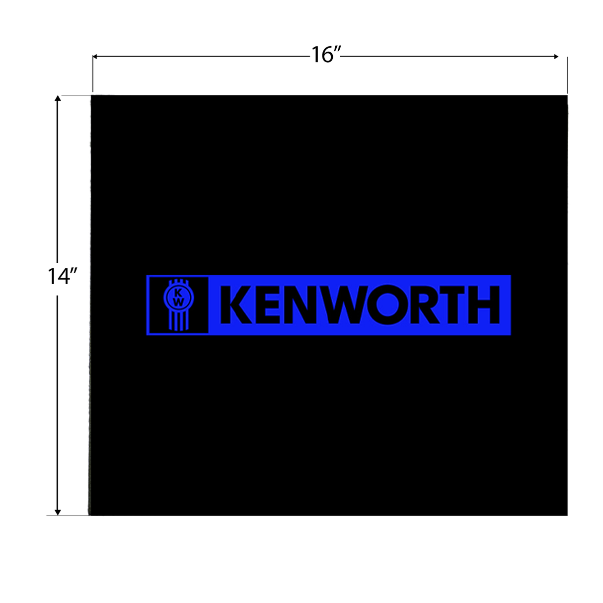 Kenworth- Durable 3/8 Inch Thick, Hybrid Rubber Mud Flaps, Multiple Sizes