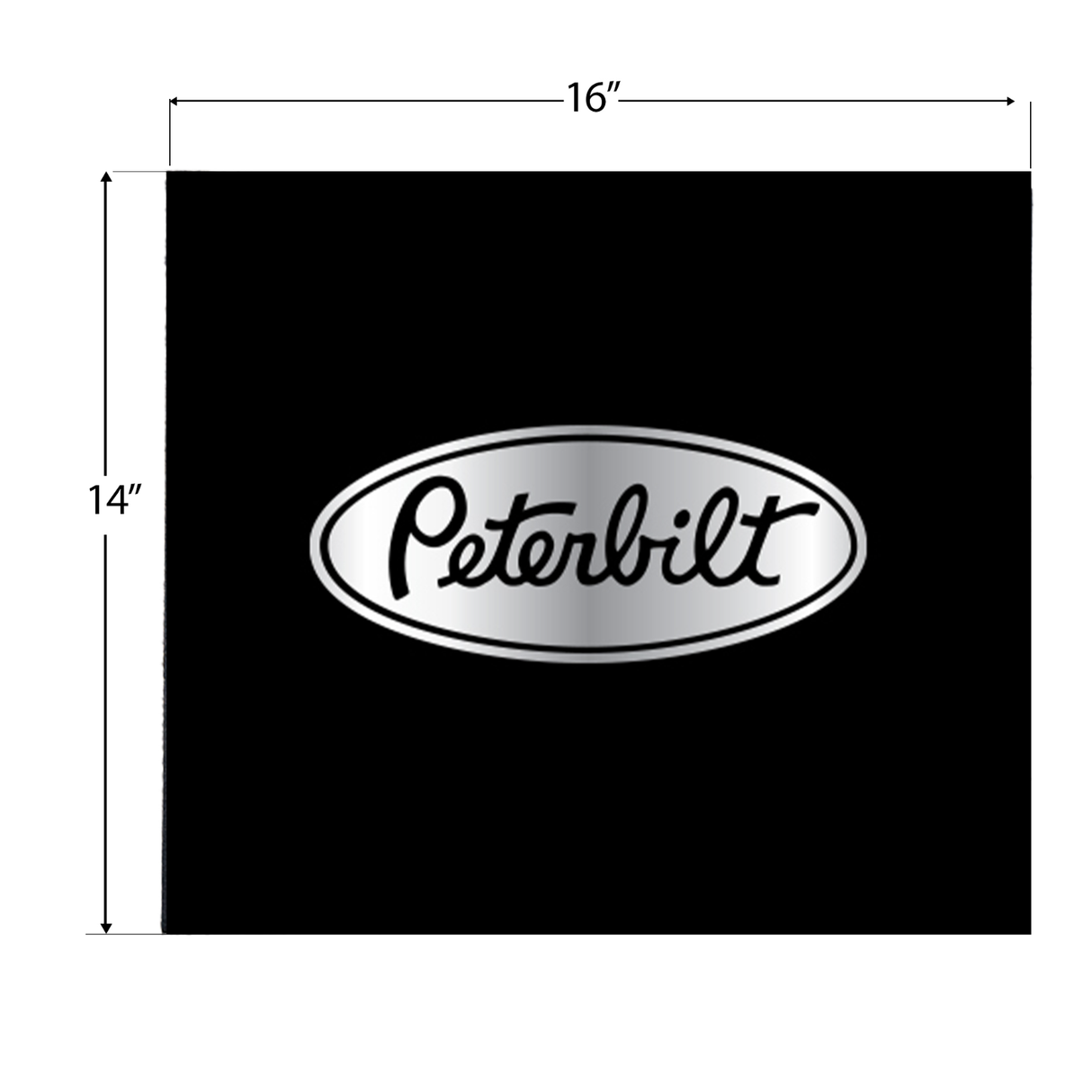 Peterbilt - Durable 3/8 Inch Thick, Hybrid Rubber Mud Flaps, Multiple Sizes