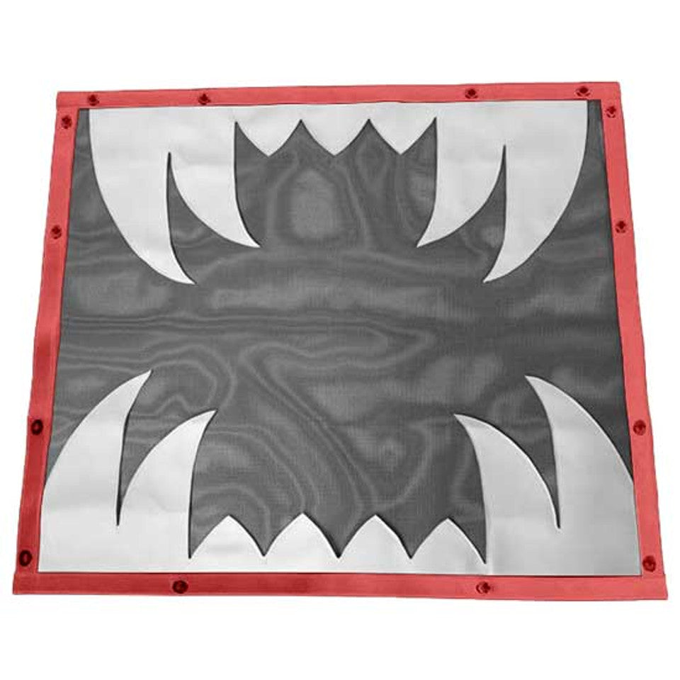 Kenworth - Mesh Sabertooth Black Bug Screen W/ White Teeth & Red Vinyl Trim