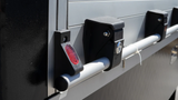 Black Aluminum Semi Truck Headache Rack with Roll-Up Door & Storage