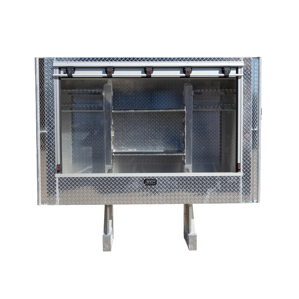 Aluminum Semi Truck Headache Rack with Roll-Up Door & Storage