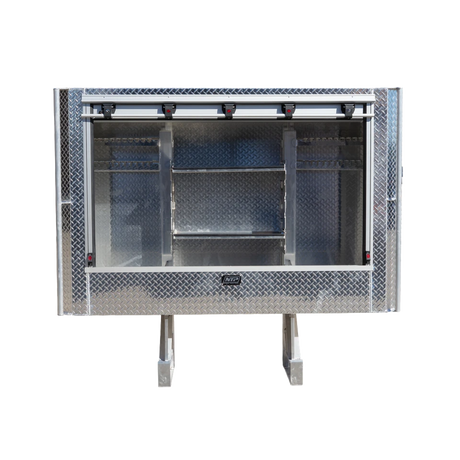 Aluminum Semi Truck Headache Rack with Roll-Up Door & Storage