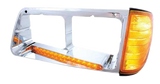 Freightliner FLD 120 (1989-2009) - Headlight Bezel With 19 LED Strip Light and Turn Signal