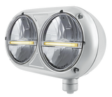 Peterbilt 359 - Stainless Steel Headlight Assembly & LED Headlights With LED Position Light