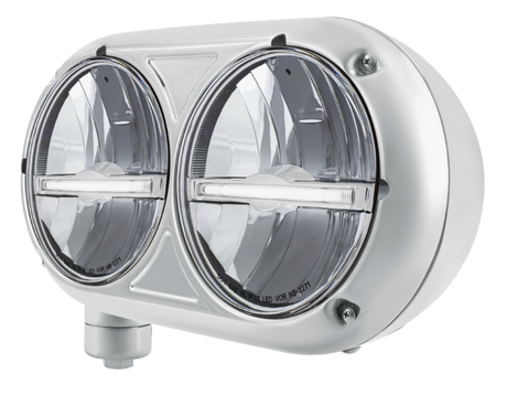 Peterbilt 359 - Stainless Steel Headlight Assembly & LED Headlights With LED Position Light