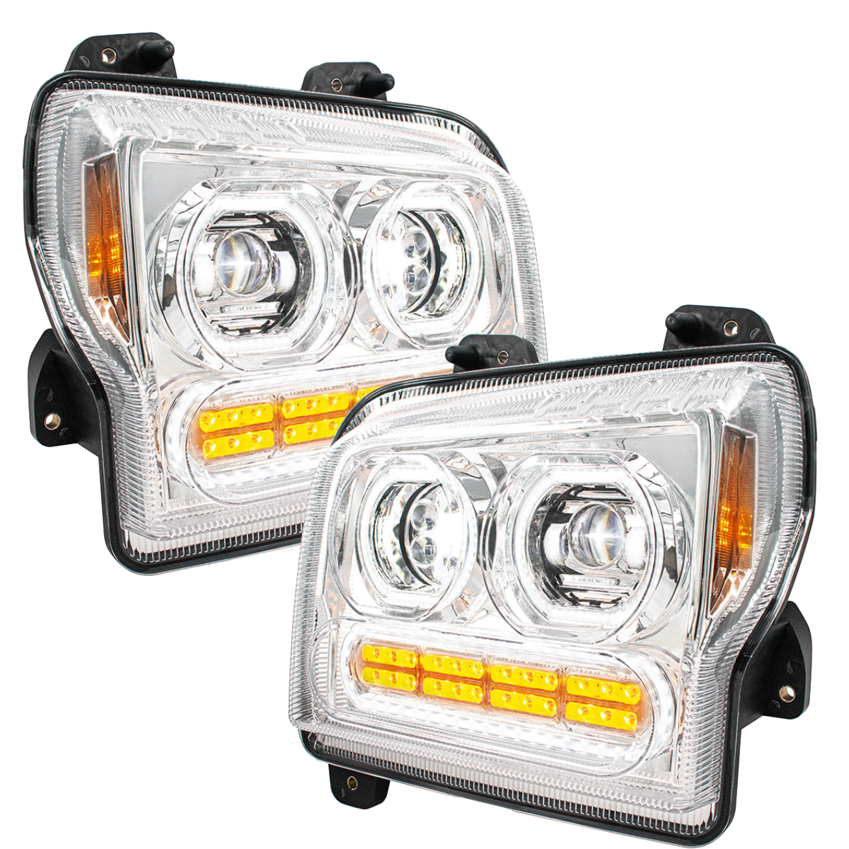 Kenworth W990 (2019-2024) - High Power 10 LED Headlight With 24 LED Turn & 100 LED Halo