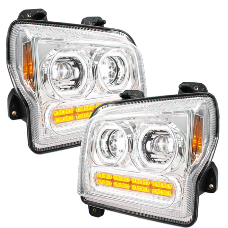 Kenworth W990 (2019-2024) - High Power 10 LED Headlight With 24 LED Turn & 100 LED Halo