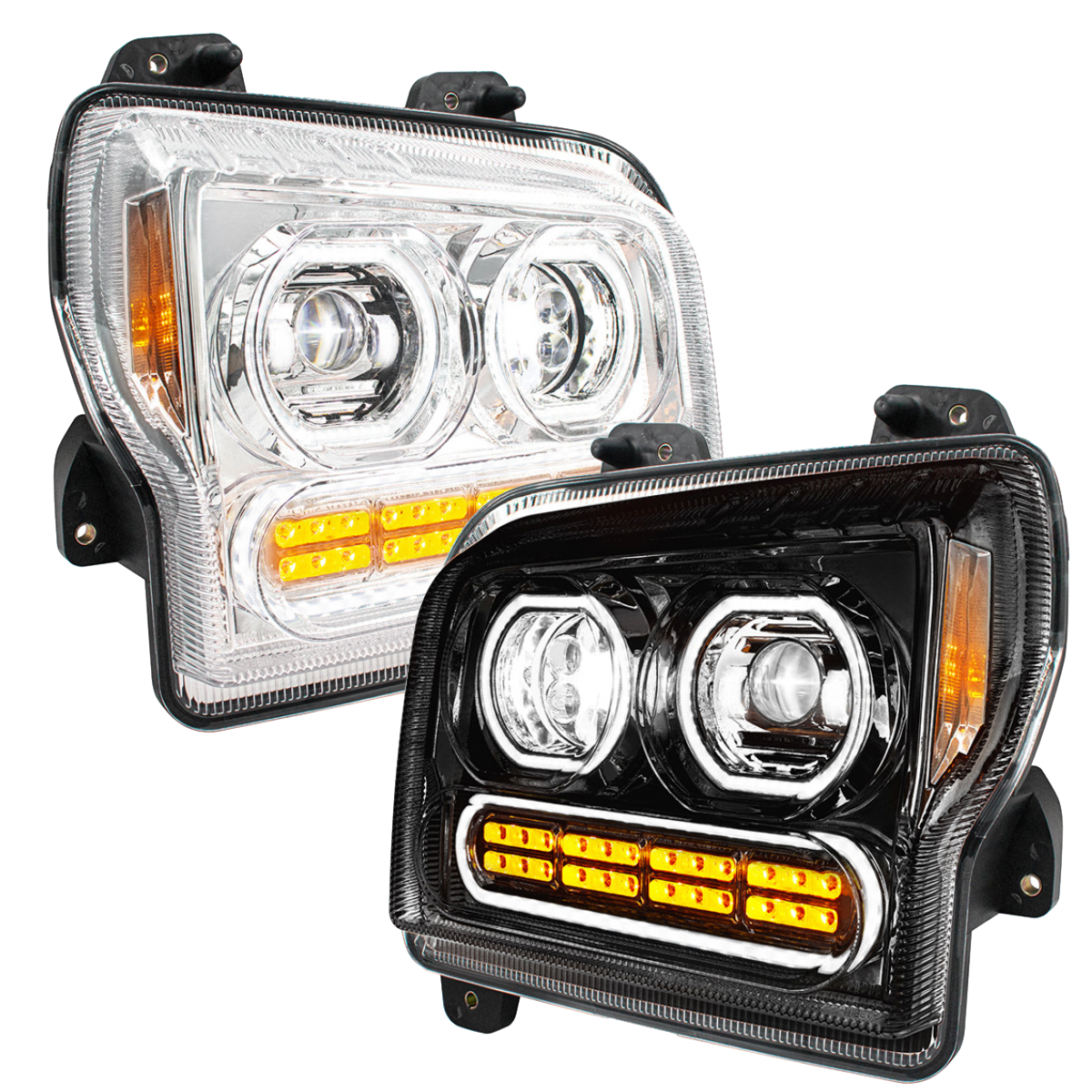 Kenworth W990 (2019-2024) - High Power 10 LED Headlight With 24 LED Turn & 100 LED Halo