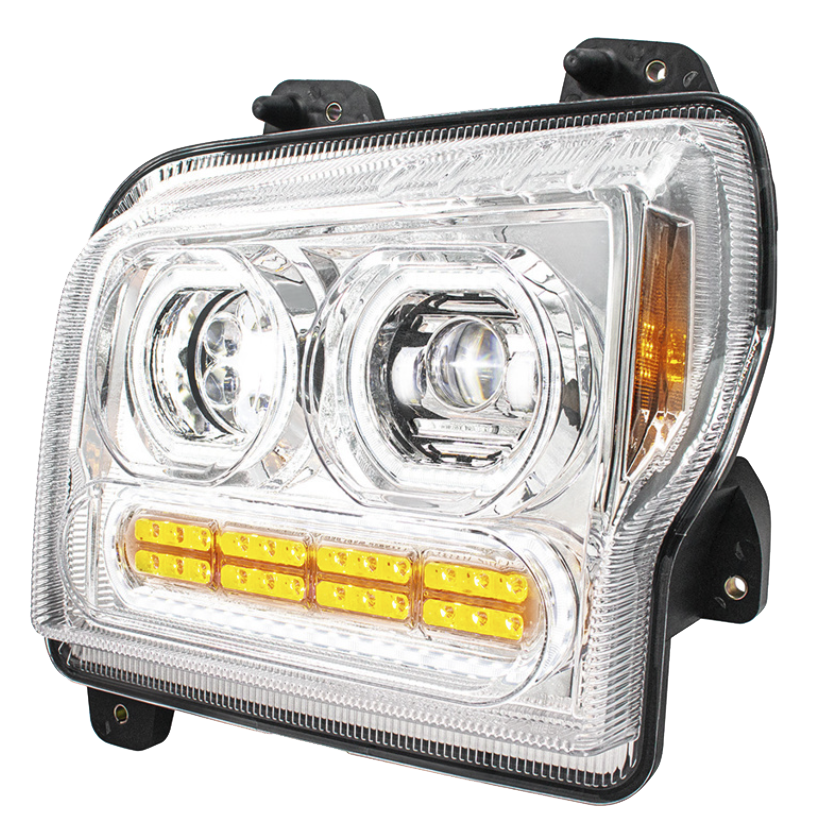 Kenworth W990 (2019-2024) - High Power 10 LED Headlight With 24 LED Turn & 100 LED Halo