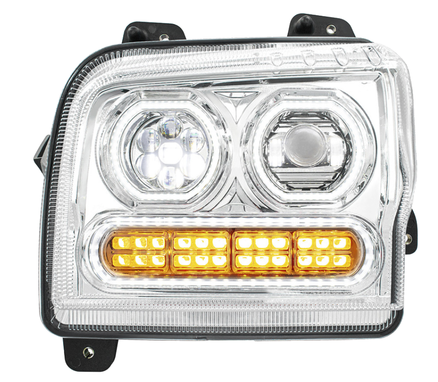 Kenworth W990 (2019-2024) - High Power 10 LED Headlight With 24 LED Turn & 100 LED Halo