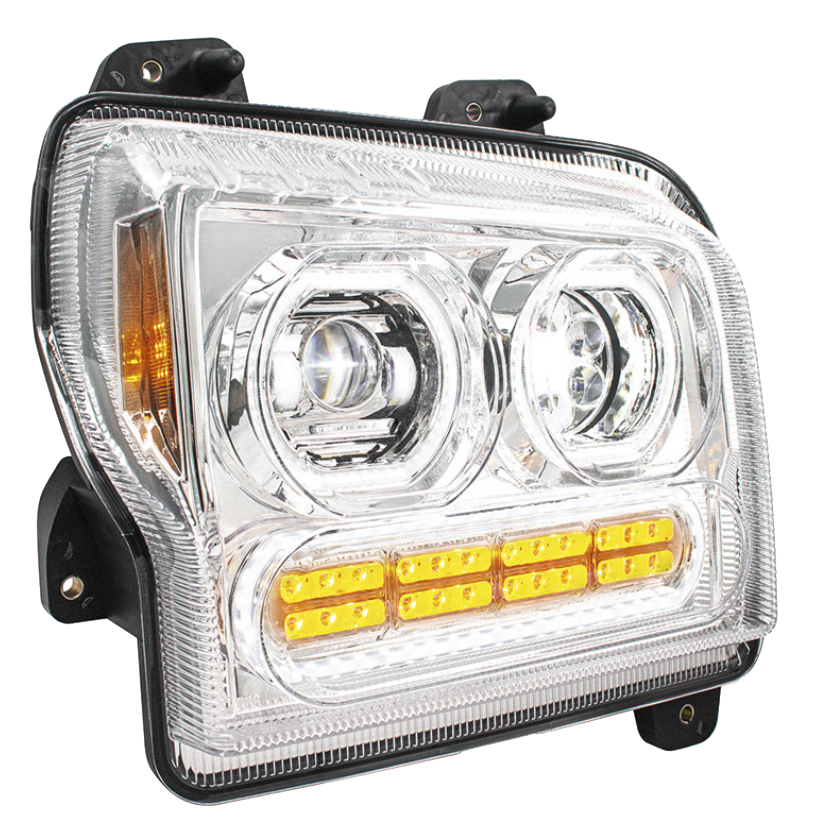 Kenworth W990 (2019-2024) - High Power 10 LED Headlight With 24 LED Turn & 100 LED Halo
