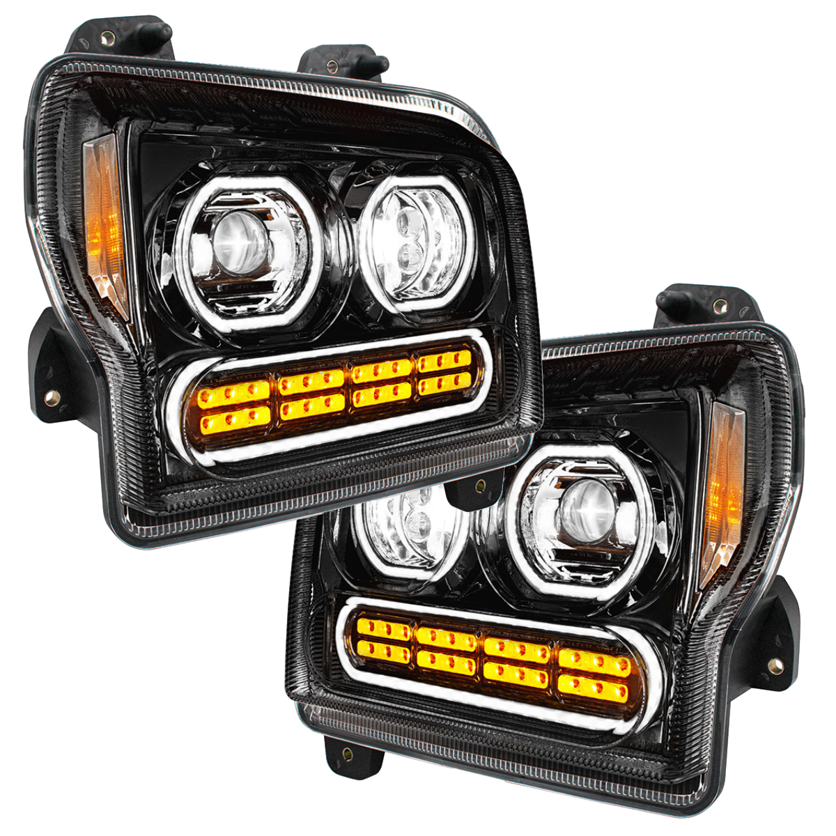 Kenworth W990 (2019-2024) - High Power 10 LED Headlight With 24 LED Turn & 100 LED Halo