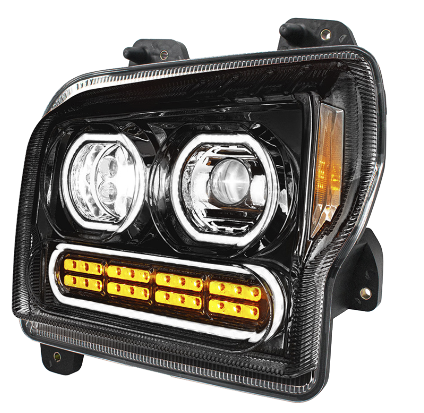 Kenworth W990 (2019-2024) - High Power 10 LED Headlight With 24 LED Turn & 100 LED Halo