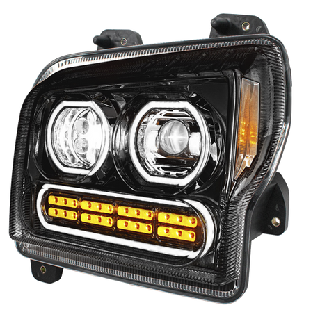 Kenworth W990 (2019-2024) - High Power 10 LED Headlight With 24 LED Turn & 100 LED Halo