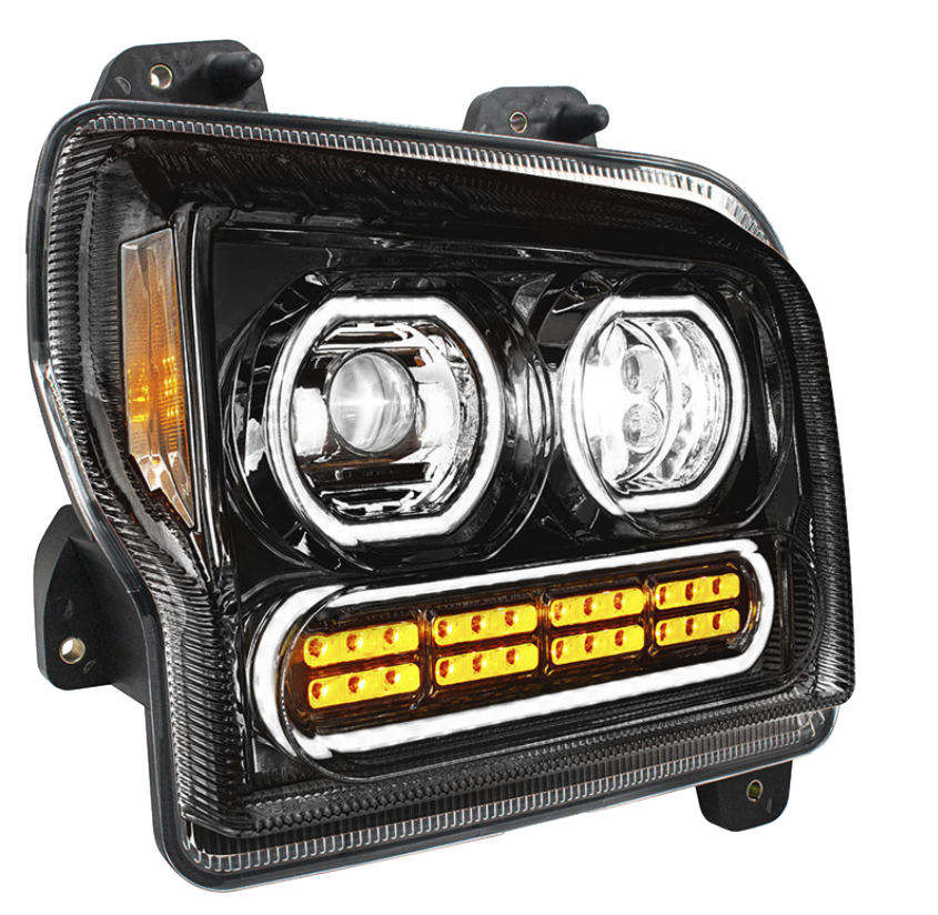 Kenworth W990 (2019-2024) - High Power 10 LED Headlight With 24 LED Turn & 100 LED Halo