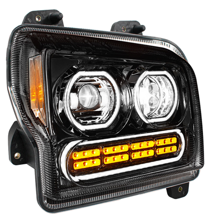 Kenworth W990 (2019-2024) - High Power 10 LED Headlight With 24 LED Turn & 100 LED Halo