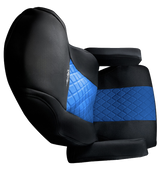 Freightliner Cascadia 2008 and Newer - RigGear Napa Faux Leather Seat Cover Set Blue