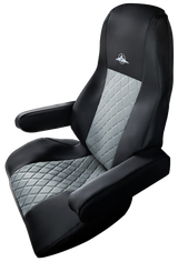 Freightliner Cascadia 2008 and Newer - RigGear Napa Faux Leather Seat Cover Set Gray