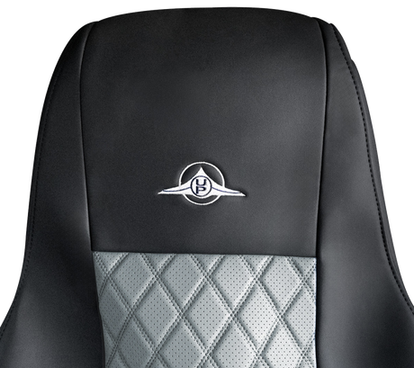 Freightliner Cascadia 2008 and Newer - RigGear Napa Faux Leather Seat Cover Set Gray