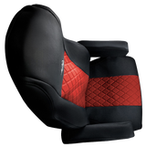Freightliner Cascadia 2008 and Newer - RigGear Napa Faux Leather Seat Cover Set Red