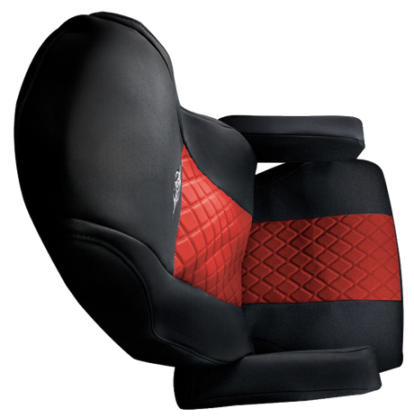 Freightliner Cascadia 2008 and Newer - RigGear Napa Faux Leather Seat Cover Set Red