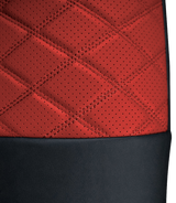 Freightliner Cascadia 2008 and Newer - RigGear Napa Faux Leather Seat Cover Set Red