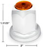 Amber Reflector 33mm Push - On Chrome Lug Nut Cover - HD Truck Source
