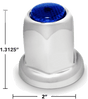 Blue Reflector 33mm Push - On Chrome Lug Nut Cover - HD Truck Source