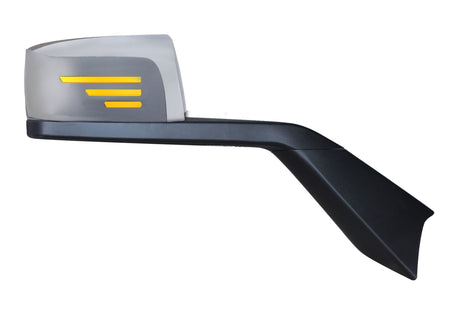 Chrome Hood Mirror Assembly with Sequential Turn Signal - Volvo VN - VNL 2018 Onwards Passenger Side - HD Truck Source