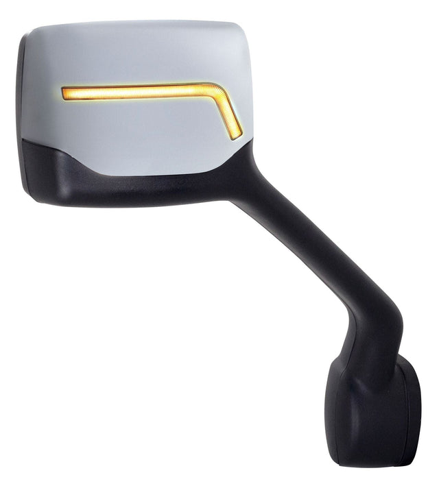 Chrome Hood Mirror Assembly w/Sequential Turn Signal - Kenworth T680 & Peterbilt (Passenger) - HD Truck Source