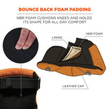 Ergodyne 230LTR Brown Leather Knee Pads - Wide Soft Cap - HD Truck Source