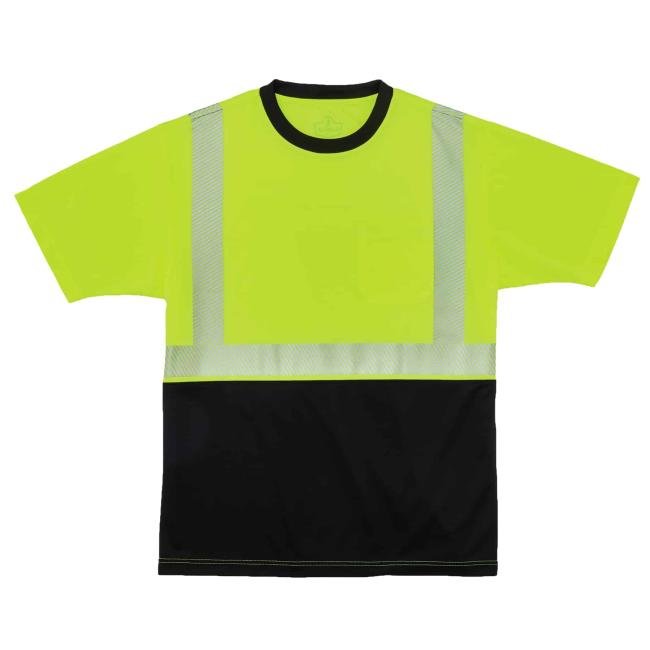 Ergodyne Class - 2 Black Bottom Reflective Lime T-Shirt - HD Truck Source