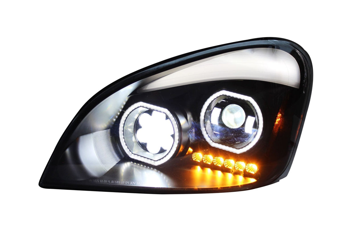Freightliner Cascadia 2008 - 17 LED Headlight Black (Driver) - HD Truck Source