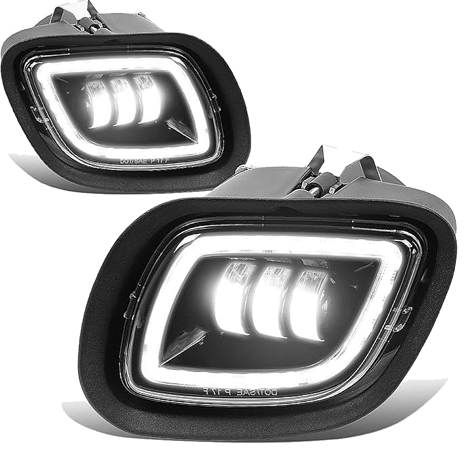 Freightliner Cascadia 2008 - 2017 - Black Fog Light With Halo - HD Truck Source