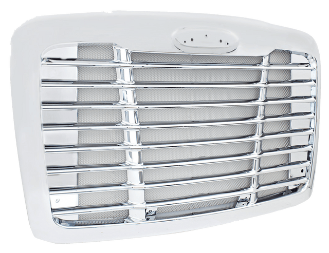 Freightliner Cascadia 2008 And Newer - Chrome Grille With Aluminum Chrome Bug Screen - HD Truck Source