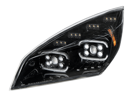 Freightliner Cascadia 2018 - 2024 - 10 LED Projector Headlight With LED Sequential Turn & DRL - HD Truck Source