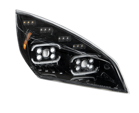 Freightliner Cascadia 2018 - 2024 - 10 LED Projector Headlight With LED Sequential Turn & DRL - HD Truck Source