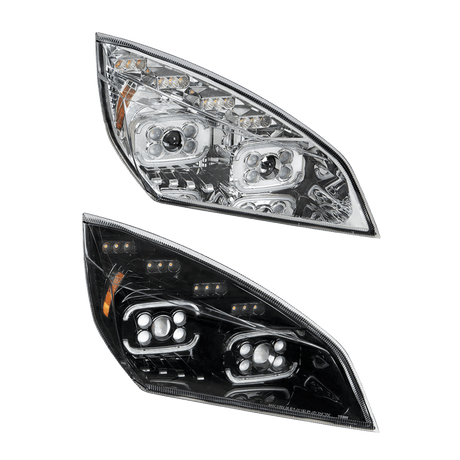 Freightliner Cascadia 2018 - 2024 - 10 LED Projector Headlight With LED Sequential Turn & DRL - HD Truck Source