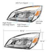Freightliner Cascadia 2018 - 2024 - High Power Chrome LED Headlights - HD Truck Source