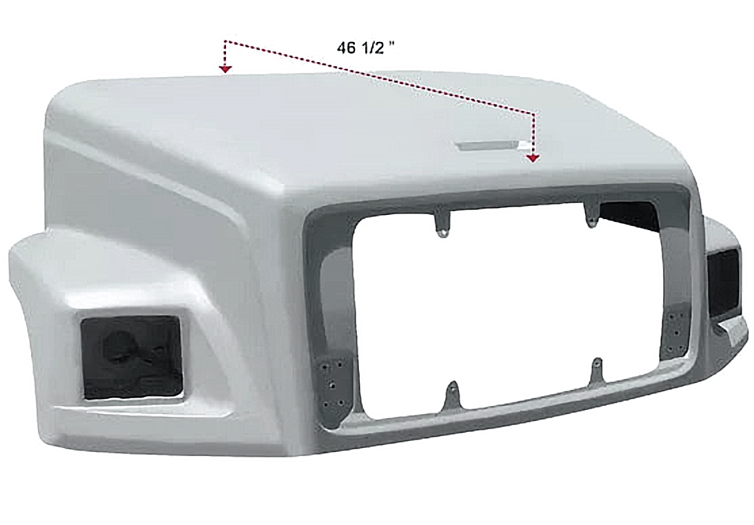 Freightliner FL 60 70 80 And FL 106 1991 And Newer - 46.5 Inch Fiberglass Hood - HD Truck Source
