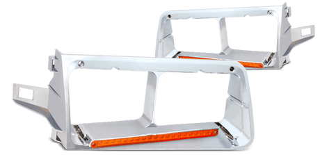 Freightliner FLD 120 Headlight Bezel w/14 Amber LED (Driver) - HD Truck Source