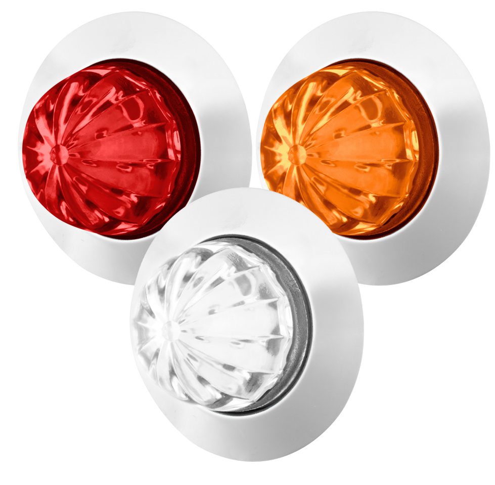 1-1/4 Inch Watermelon Light With Stainless Steel Bezel, 6 LED Dual Function