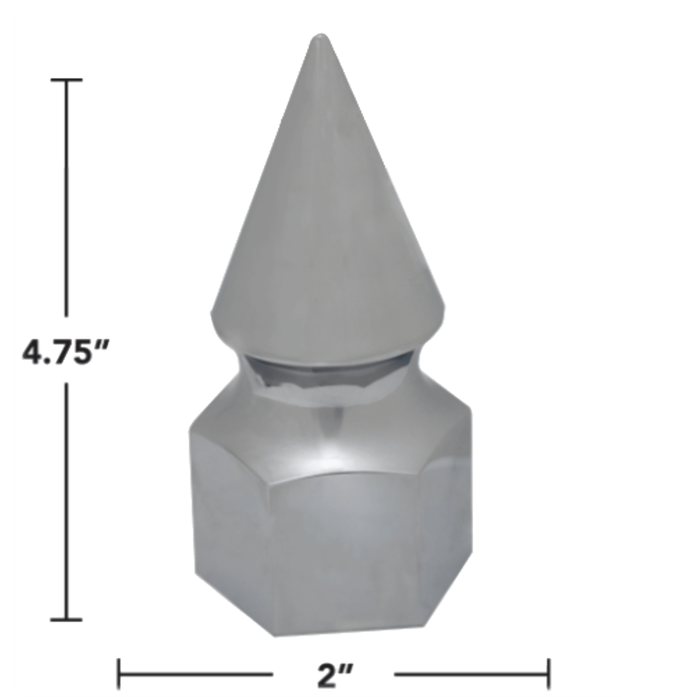 Hex Spike 33mm Screw - On Chrome Lug Nut Cover - HD Truck Source