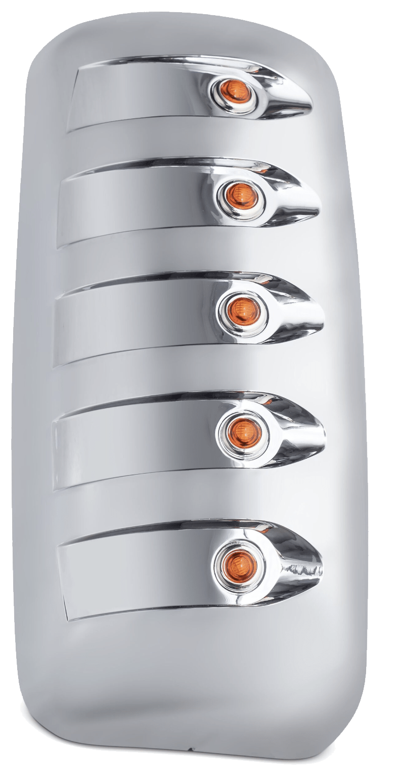 Kenworth T600 T800 - Chrome Plated Mirror Cover With LEDs - HD Truck Source
