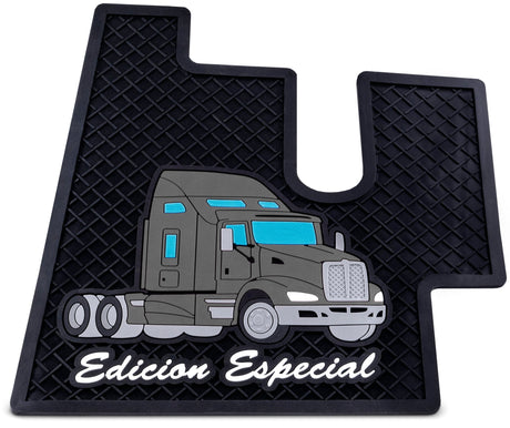 Kenworth T600/660 All Models Black Ribbed Rubber Floor Mats - HD Truck Source