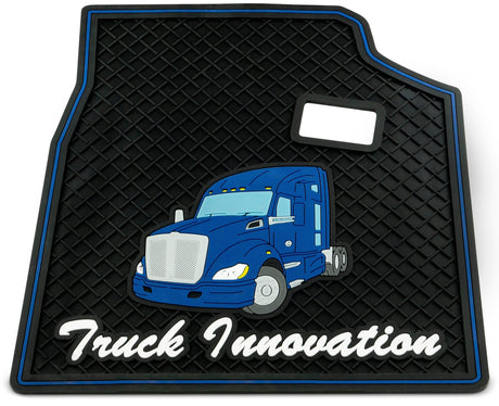 Kenworth T680 All Years Blue Ribbed Rubber Floor Mats - HD Truck Source