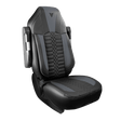 Kenworth T680, T880, W990 Faux Leather Semi Truck Seat Cover - Black/Grey - HD Truck Source