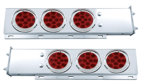 Mud Flap Hangers, Red Economy LED Lights, With Round Red Lens - HD Truck Source