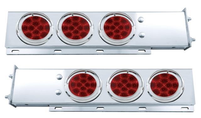 Mud Flap Hangers, Red Economy LED Lights, With Round Red Lens - HD Truck Source