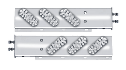 Mud Flap Hangers, Red Oval Spyder LED Lights, With Clear Lens (Pair)